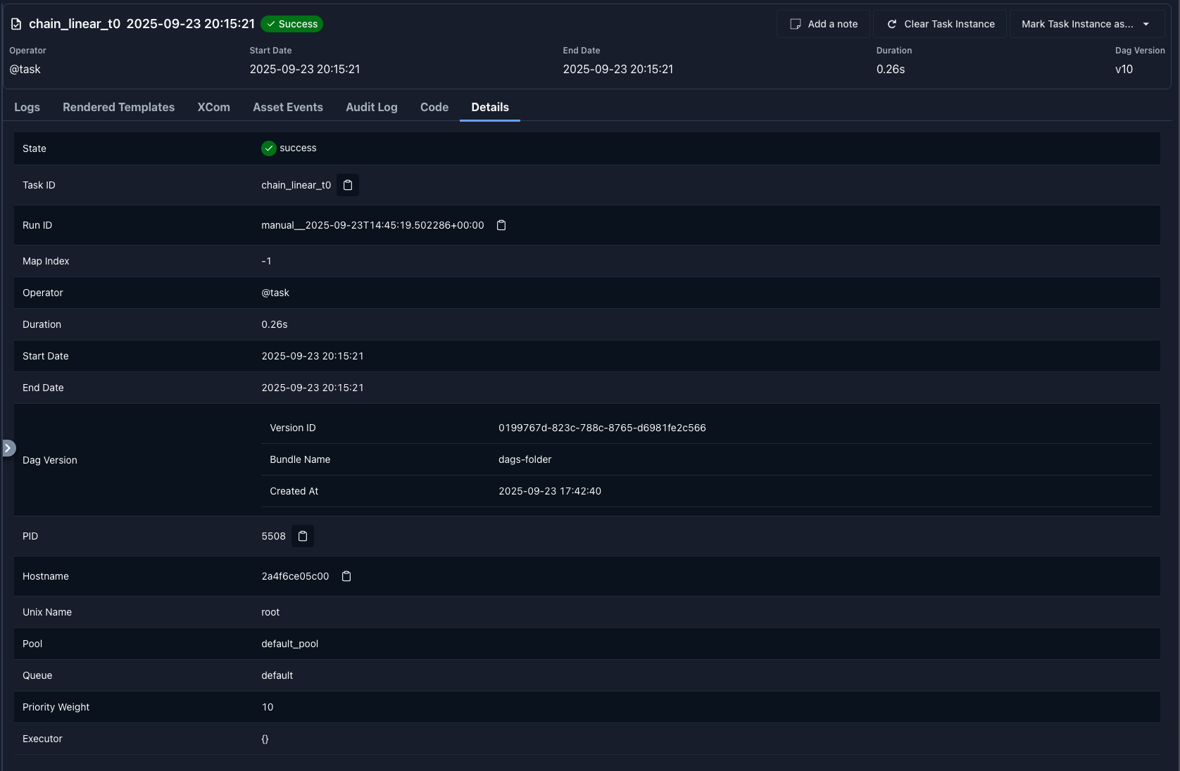 Task Instance - Details tab (dark mode)